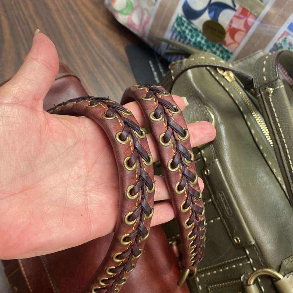COACH LEATHER SOHO Brass Studded Satchel - Picture 7 of 13